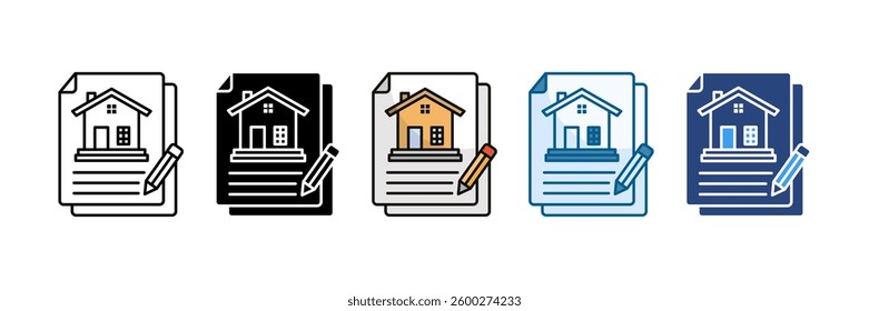 Rent Agreement Icon Set Multiple Style Collection