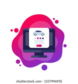 rent auto online, vector icon