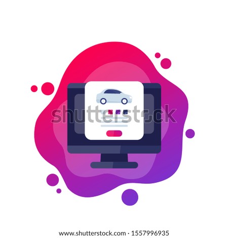 rent auto online, vector icon