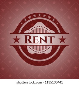 Rent badge with red background