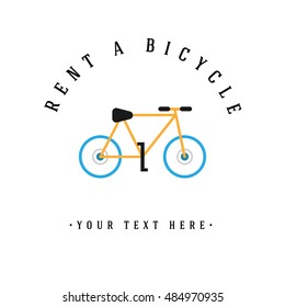 Rent a bicycle concept. Flat bicycle icon. vector illustration. eps 10.