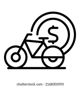 Rent bicycle icon outline vector. Area lot. Stand station