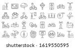 Rent a bike icons set. Outline set of rent a bike vector icons for web design isolated on white background