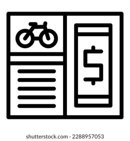 Rent bike system icon outline vector. App city. Share transport