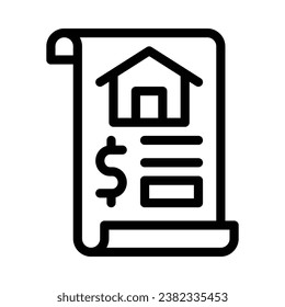 rent bill vector icon on white background