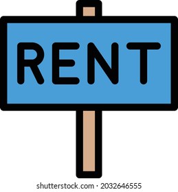 rent board vector line colour icon