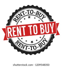 Rent to buy sign or stamp on white background, vector illustration