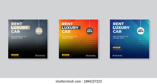 Rent a car banner for flyer and social media post template