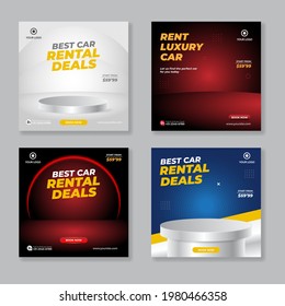 Rent a car banner for  social media post template design