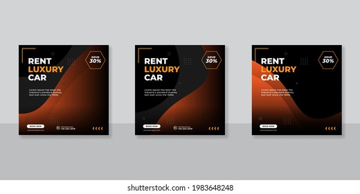 Rent A Car Banner For Social Media Post Template	