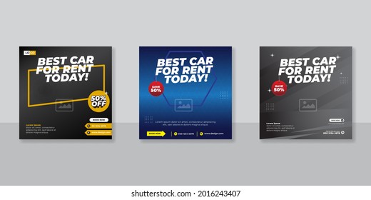 Rent A Car Banner For Social Media Post Template