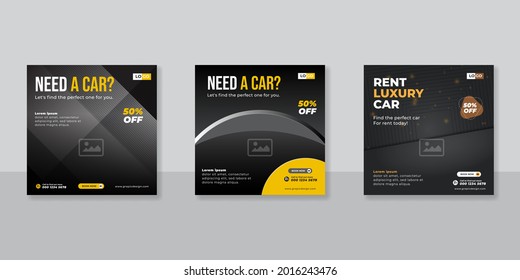Rent A Car Banner For Social Media Post Template