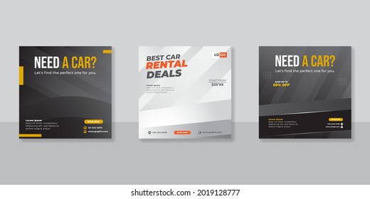 Rent A Car Banner For Social Media Post Template