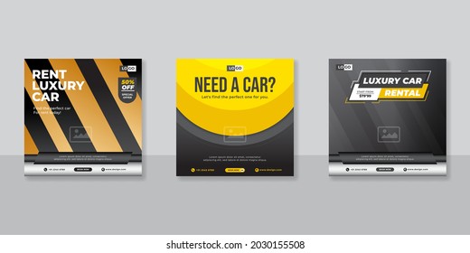 Rent A Car Banner For Social Media Post Template