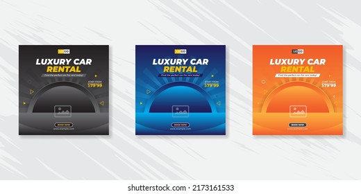 Rent a car banner for  social media post template design