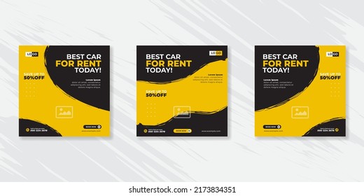 Rent a car banner for  social media post template design