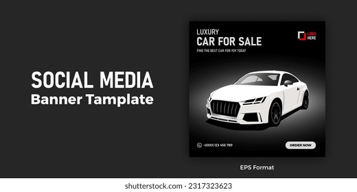 Rent a car banner for social media post template, Black Friday car rent post design.