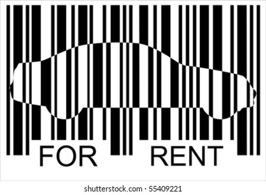 for rent car bar-code , Isolated over background, vector ILLUSTRATION