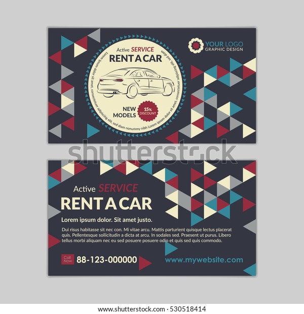 Download Rent Car Business Card Template Abstract Stock Vector Royalty Free 530518414 PSD Mockup Templates