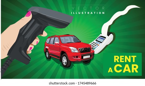 Mieten eines Fahrzeugkonzepts Vector Illustration