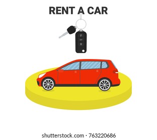 Rent car concept. Vector illustration.