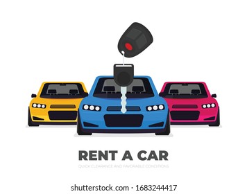 Rent a car design over background, vector illustration