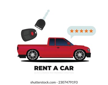 Alquilar un diseño de coche sobre fondo, ilustración vectorial