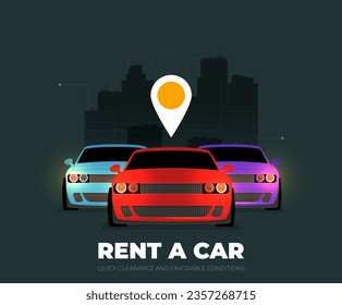 Alquilar un diseño de coche sobre fondo, ilustración vectorial