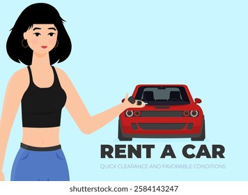 Rent a car design over background, vector illustration