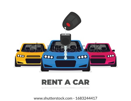 Rent a car design over background, vector illustration