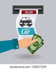 Rent a car design over gray background, vector illustration.