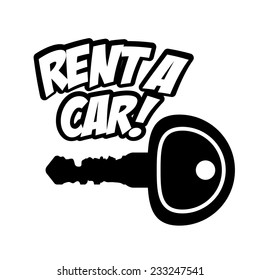 Rent a car design over white background, vector illustration.