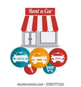 Rent a car design over white background, vector illustration.