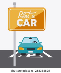 Rent a car design over white background, vector illustration.