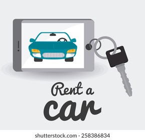 Rent a car design over white background, vector illustration.