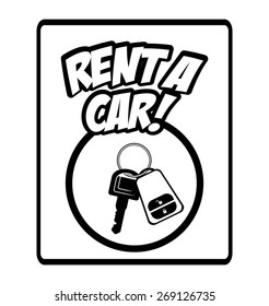 Rent a car design over white background, vector illustration