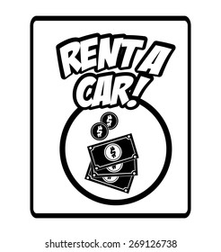 Rent a car design over white background, vector illustration