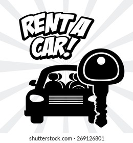 Rent a car design over white background, vector illustration