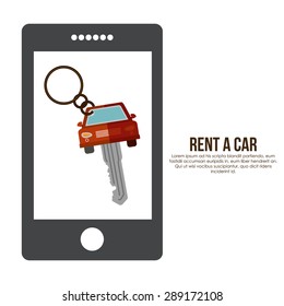 Rent  a car design over white background, vector illustration