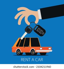 Alquilar un diseño de coche, ilustración vectorial