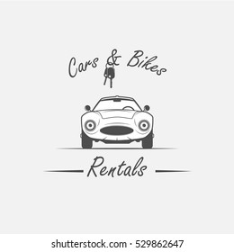 Rent a car, flat design thin line banner, usage for newsletters, auto - vector illustration.