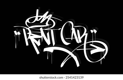 RENT CAR graffiti tag style design