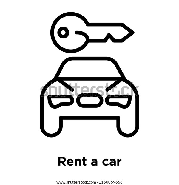Rent a car icon vector isolated on white\
background, Rent a car transparent sign , line and outline elements\
in linear style