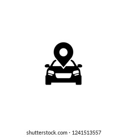 Rent Car Logo Design Vector. Booking Car Black Icon Isolated