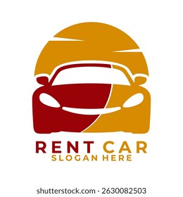 Plantilla del Vector del diseño del logotipo del coche de alquiler, icono del logotipo del coche de alquiler