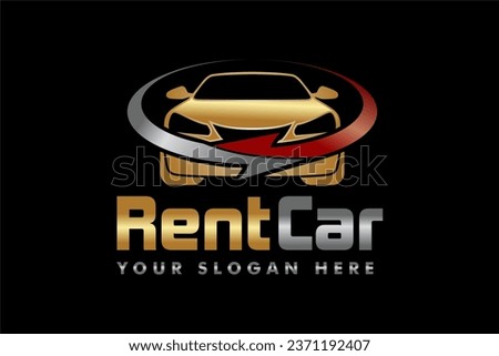 rent a car logo vector icon symbol design template for business isolated on black background gold luxury design