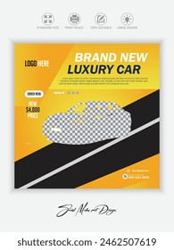 Rent a car Luxury car for social media post banner template, business sale promo template design.

