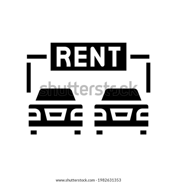 rent car motel\
service glyph icon vector. rent car motel service sign. isolated\
contour symbol black\
illustration