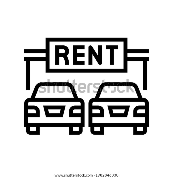 rent car motel\
service line icon vector. rent car motel service sign. isolated\
contour symbol black\
illustration