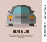 Rent a car over beige background, vector illustration